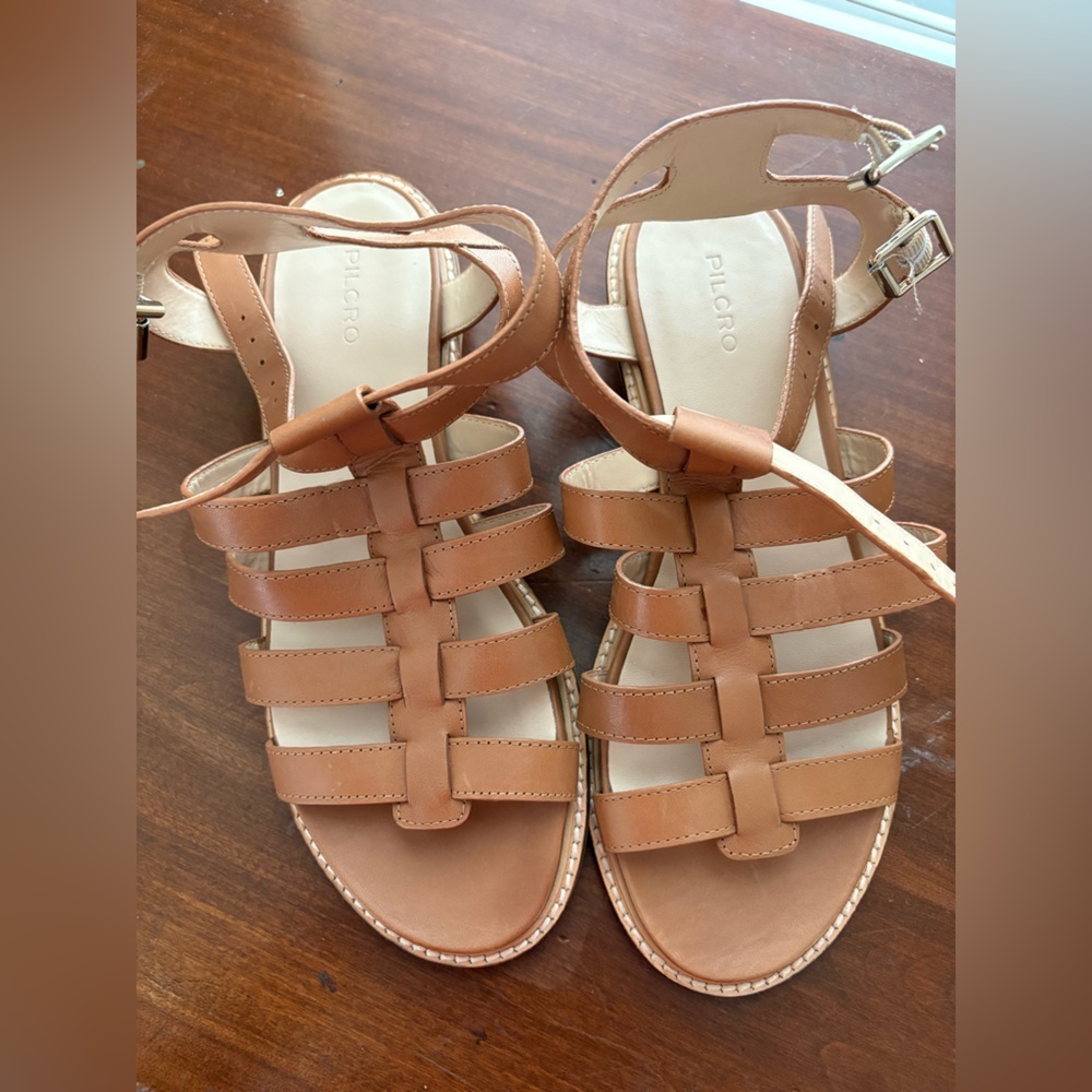 Anthropologie Tan Leather Sandals